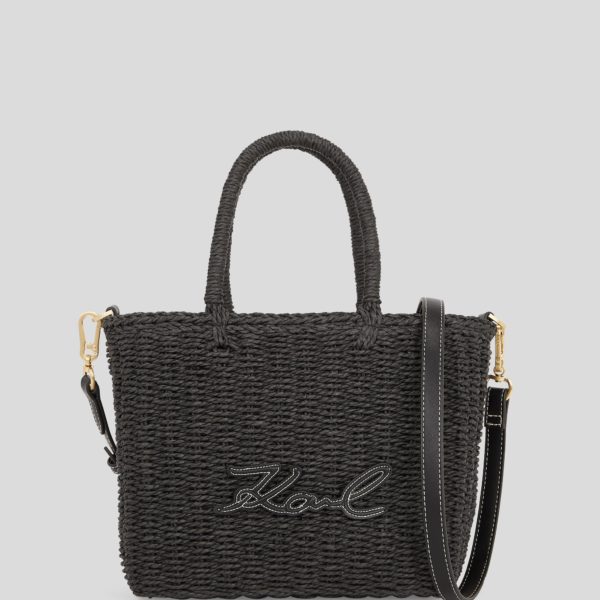 Karl Lagerfeld, Cabas De Plage En Raphia K/signature, Femme, Noir, Taille: X00