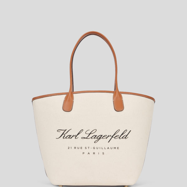 Karl Lagerfeld, Sac Cabas En Toile Hotel Karl De Taille Moyenne, Femme, Toile naturelle Tan, Taille: X00