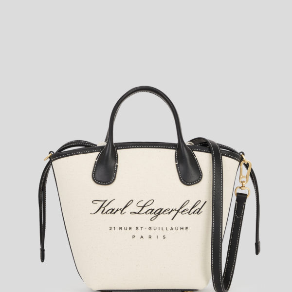 Karl Lagerfeld, Petit Sac Cabas En Toile Hotel Karl, Femme, Naturel/Noir, Taille: X00