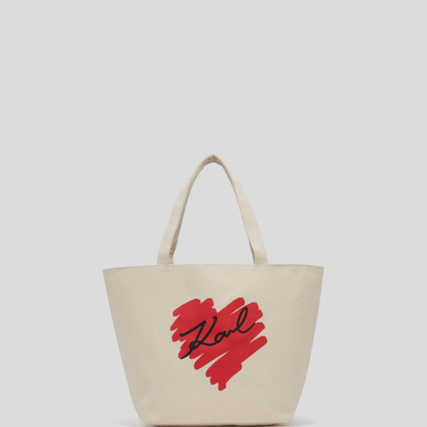 Karl Lagerfeld, Sac Cabas Réversible K/heart, Femme, Naturel, Taille: X00