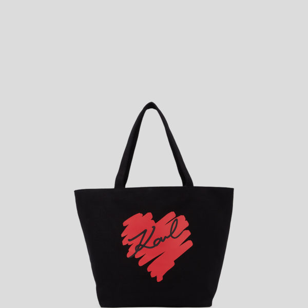 Karl Lagerfeld, Sac Cabas Réversible K/heart, Femme, Noir, Taille: X00