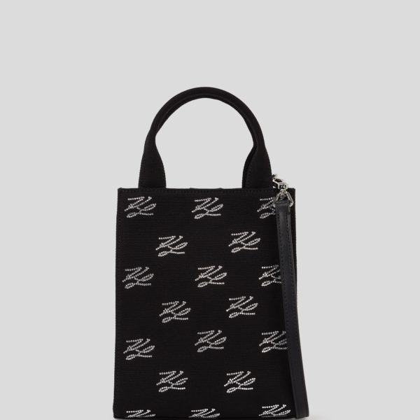Karl Lagerfeld, Petit Sac Cabas Carré K/autograph, Femme, Embellissement noir, Taille: X00