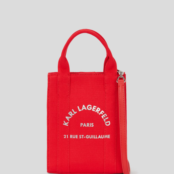 Karl Lagerfeld, Petit Cabas Carré Rue St-guillaume, Femme, Rouge Course, Taille: X00