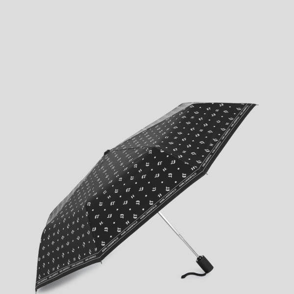Karl Lagerfeld, Parapluie Avec Imprimé Façon All-over Ikon, Femme, Noir, Taille: X00