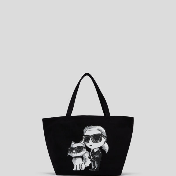 Karl Lagerfeld, Sac Cabas Ikon Karl & Choupette, Femme, Noir/Blanc, Taille: X00