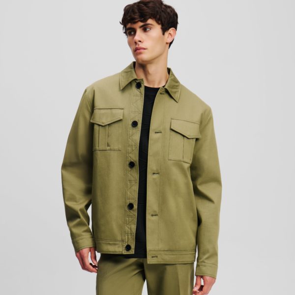 Karl Lagerfeld, Veste Utilitaire, Homme, Vert foncé, Taille: XXS