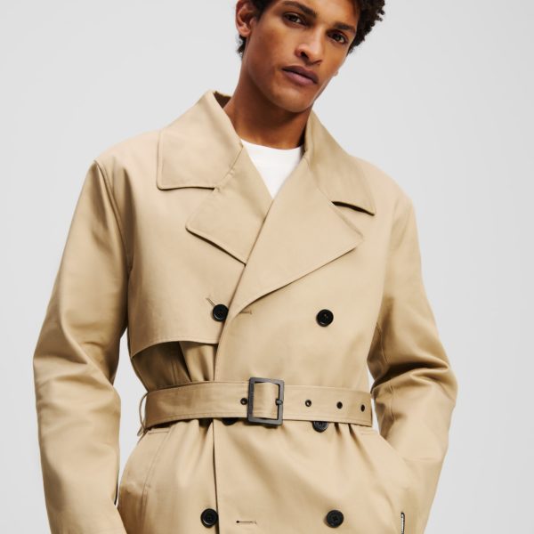 Karl Lagerfeld, Trench Coat À Capuche, Homme, Beige d'été, Taille: XXS
