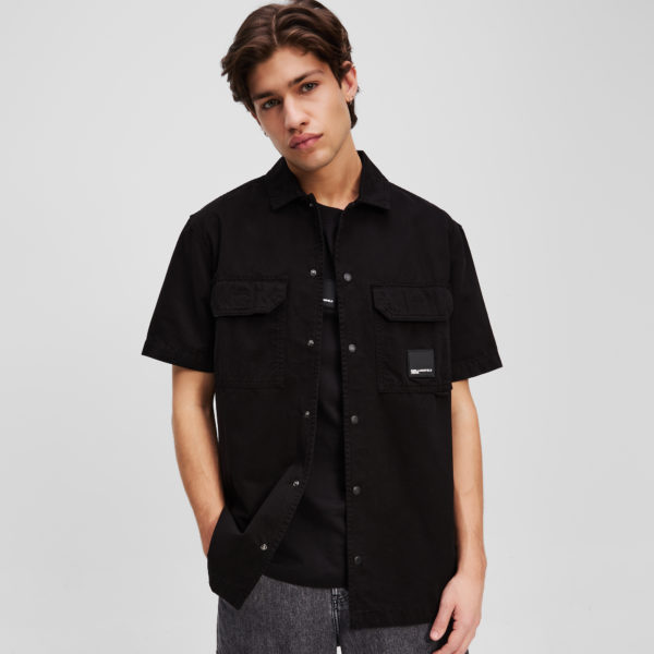 Karl Lagerfeld, Chemise À Boutons À Manches Courtes, Homme, Noir, Taille: XXXL