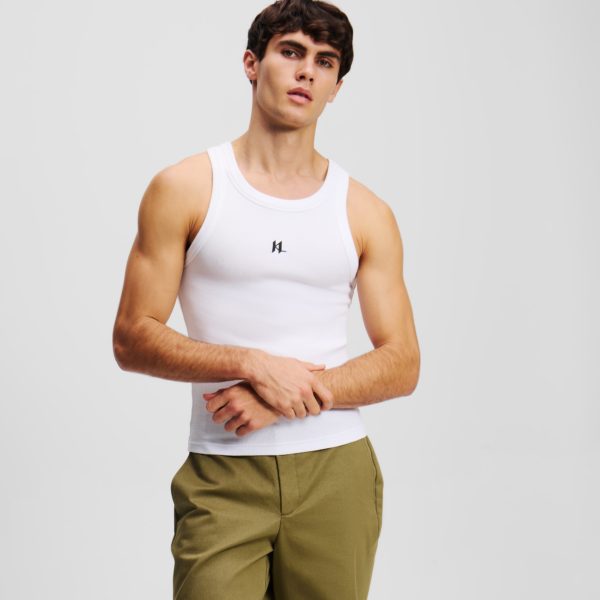 Karl Lagerfeld, Débardeur Kl Monogram, Homme, Blanc, Taille: XXXL