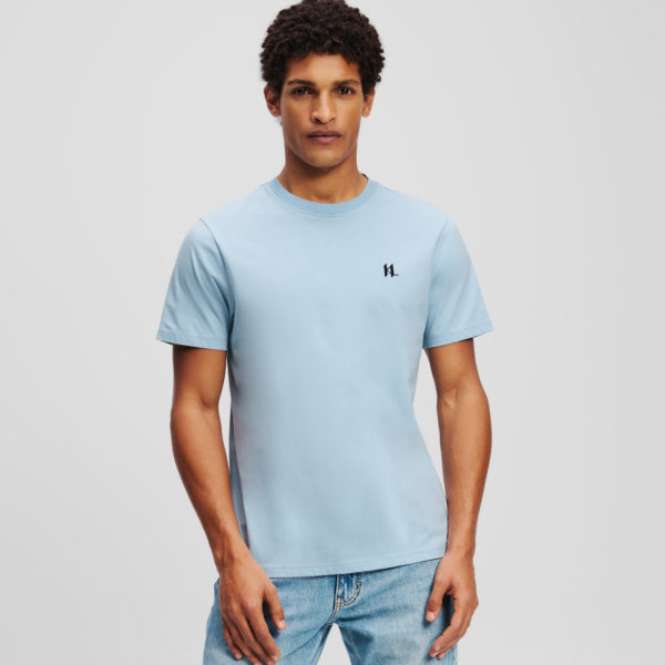 Karl Lagerfeld, T-shirt Kl Monogram, Homme, Chambray doux, Taille: XXXL