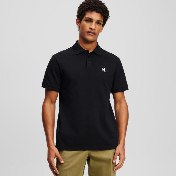 Karl Lagerfeld, Polo Kl Monogram, Homme, Noir, Taille: XXXL