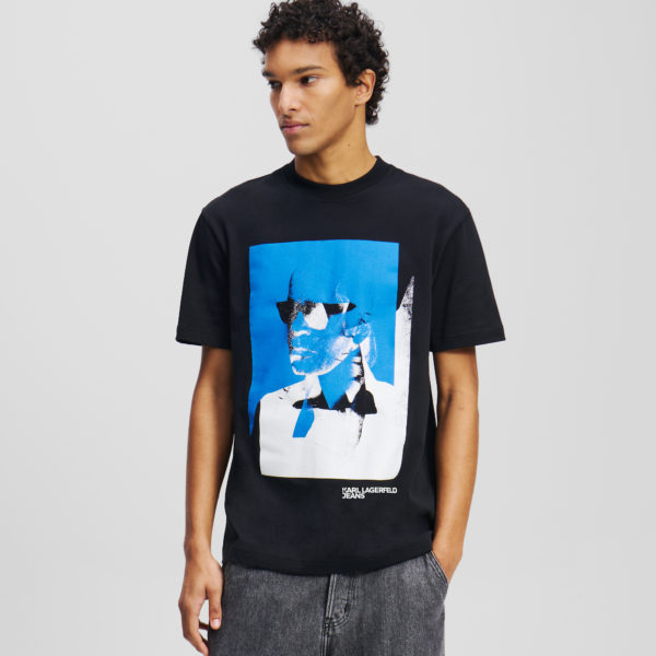 Karl Lagerfeld, T-shirt Imprimé Karl, Homme, Noir, Taille: XXXL
