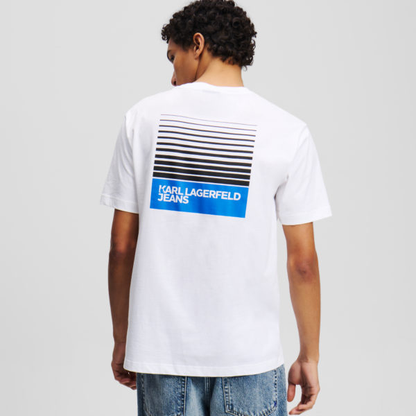 Karl Lagerfeld, T-shirt Logo Encadré Estompé, Homme, Blanc, Taille: XXXL