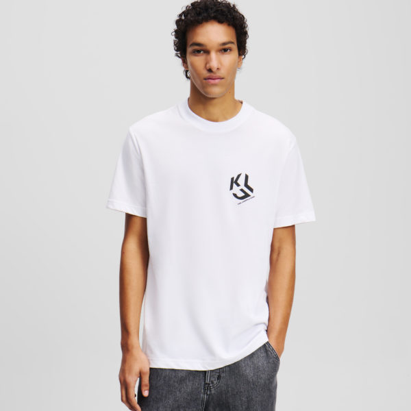 Karl Lagerfeld, T-shirt Avec Monogramme, Homme, Blanc, Taille: XXXL