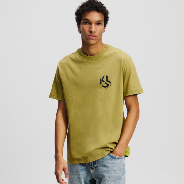 Karl Lagerfeld, T-shirt Avec Monogramme, Homme, Vert Olive, Taille: XXXL