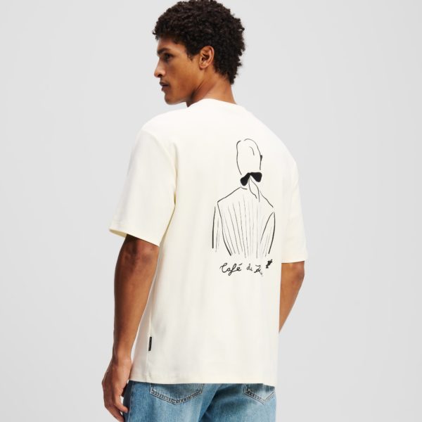 Karl Lagerfeld, T-shirt Kl X Jorge Parra, Homme, Crème Cannoli, Taille: XXXL