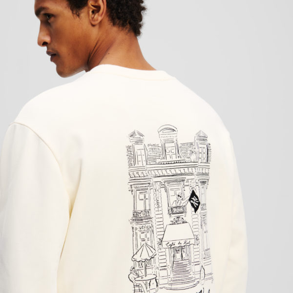 Karl Lagerfeld, Sweat-shirt Kl X Jorge Parra, Homme, Crème Cannoli, Taille: XXXL