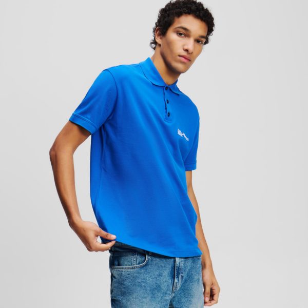 Karl Lagerfeld, Polo Avec Logo Klj, Homme, Bleu KLJ, Taille: XXXL