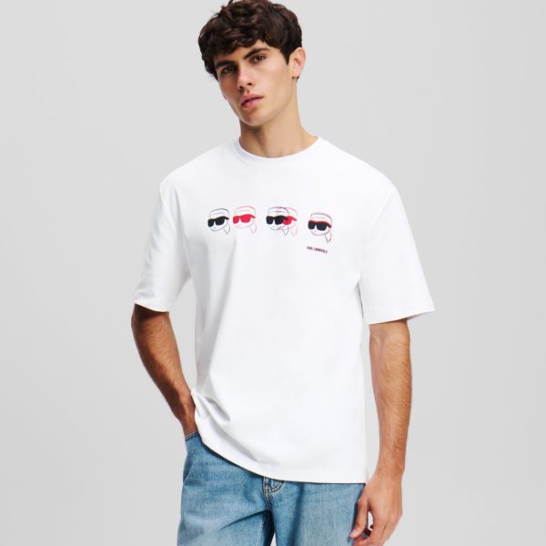Karl Lagerfeld, T-shirt Graphique Ikon, Homme, Blanc, Taille: XXXL