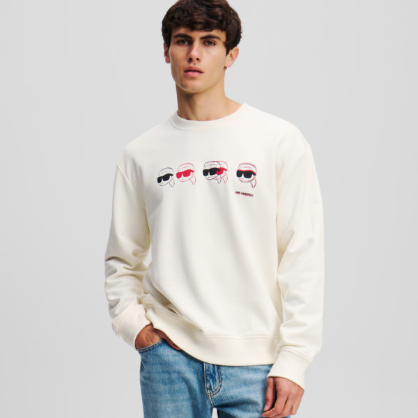 Karl Lagerfeld, Sweat-shirt Graphique Ikon, Homme, Crème Cannoli, Taille: XXXL
