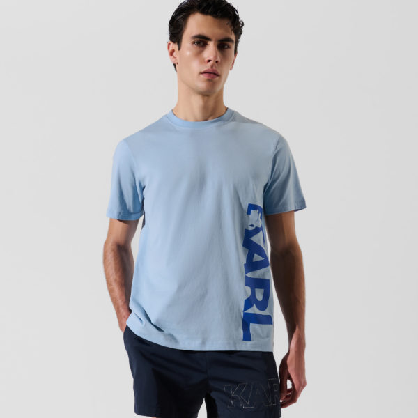 Karl Lagerfeld, T-shirt De Plage Avec Logo Karl, Homme, Bleu Placide, Taille: XXXL