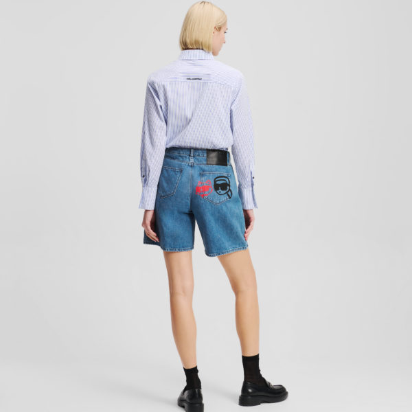 Karl Lagerfeld, Short Denim Ikon, Femme, Denim Bleu Clair, Taille: X30