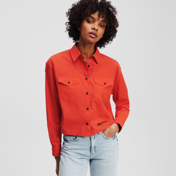 Karl Lagerfeld, Chemise Avec Logo Klj, Femme, Poinciana, Taille: XXS