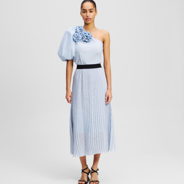 Karl Lagerfeld, Jupe Plissée Maxi, Femme, Bleu Kentucky, Taille: X48