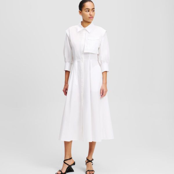 Karl Lagerfeld, Robe-chemisier Cargo, Femme, Blanc, Taille: X48