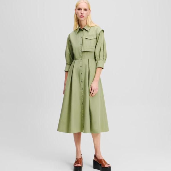 Karl Lagerfeld, Robe-chemisier Cargo, Femme, Vert d’huile, Taille: X48