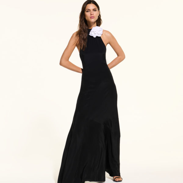 Karl Lagerfeld, Robe Longue En Soie Kl Studio, Femme, Noir, Taille: X48