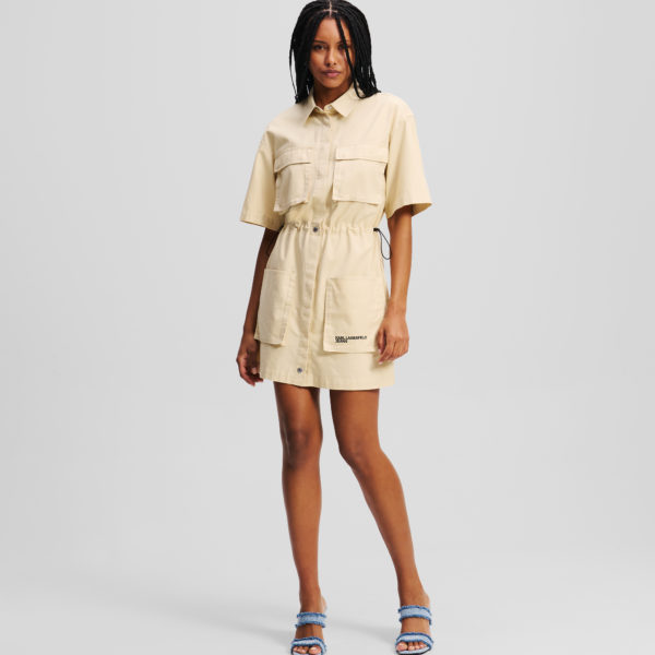 Karl Lagerfeld, Robe Chemise Utilitaire, Femme, Frêne de bois, Taille: XXS