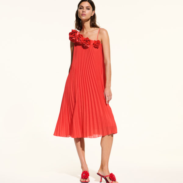 Karl Lagerfeld, Robe Plissée Kl Studio, Femme, Hibiscus, Taille: X48