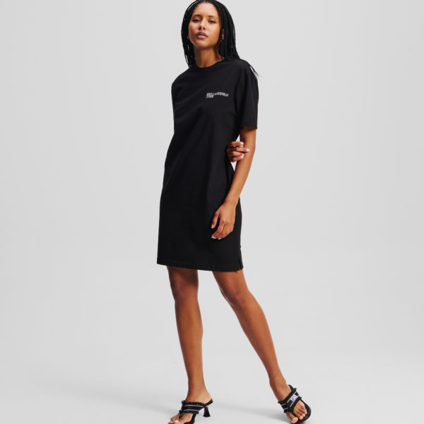 Karl Lagerfeld, Robe T-shirt Avec Logo Klj, Femme, Noir, Taille: XXS