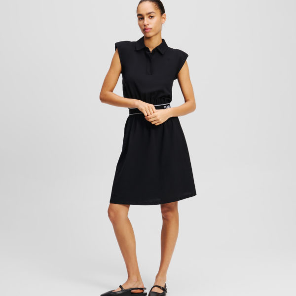 Karl Lagerfeld, Robe Polo, Femme, Noir, Taille: XXXL