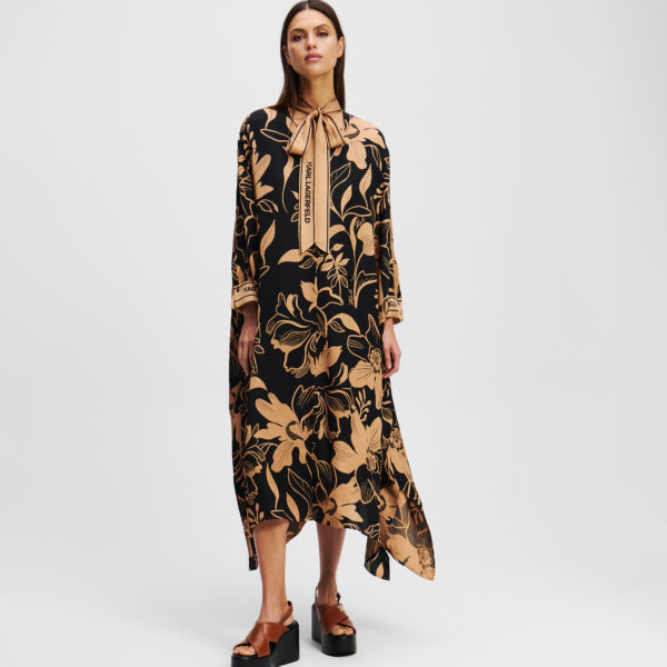 Karl Lagerfeld, Robe Kaftan, Femme, All Over Orchid Print, Taille: X48