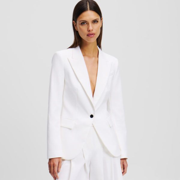 Karl Lagerfeld, Blazer Sur Mesure Karl Essential, Femme, Immaculé, Taille: X48