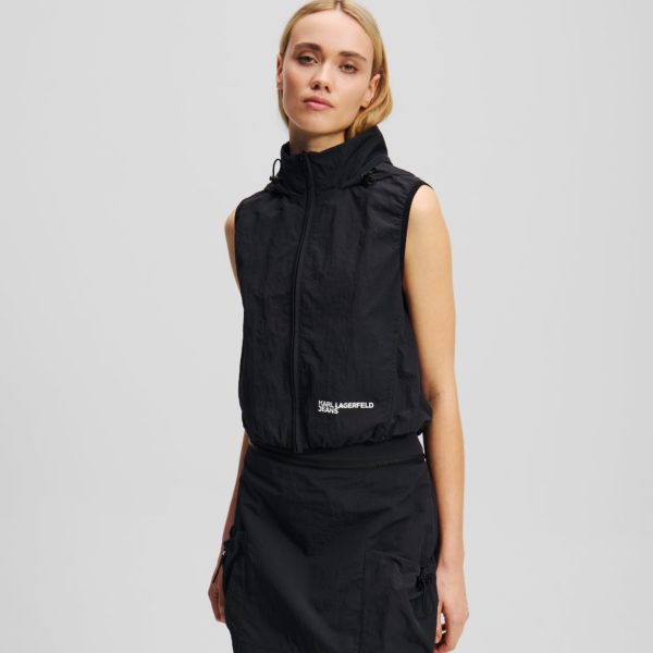 Karl Lagerfeld, Gilet Avec Capuche, Femme, Noir, Taille: XXS