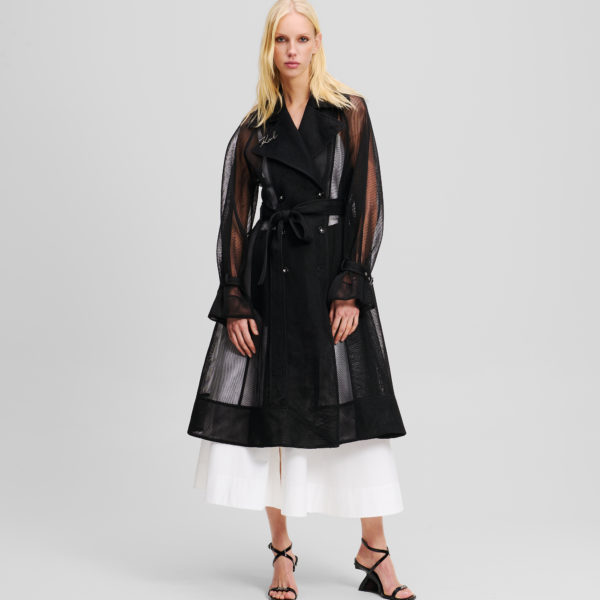 Karl Lagerfeld, Trench-coat En Tricot, Femme, Noir, Taille: XXS