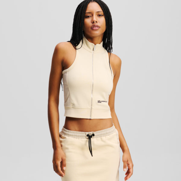 Karl Lagerfeld, Top Sans Manches Zippé, Femme, Frêne de bois, Taille: XXS