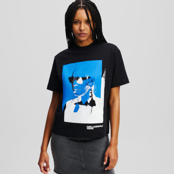 Karl Lagerfeld, T-shirt Karl, Femme, Noir, Taille: XXS