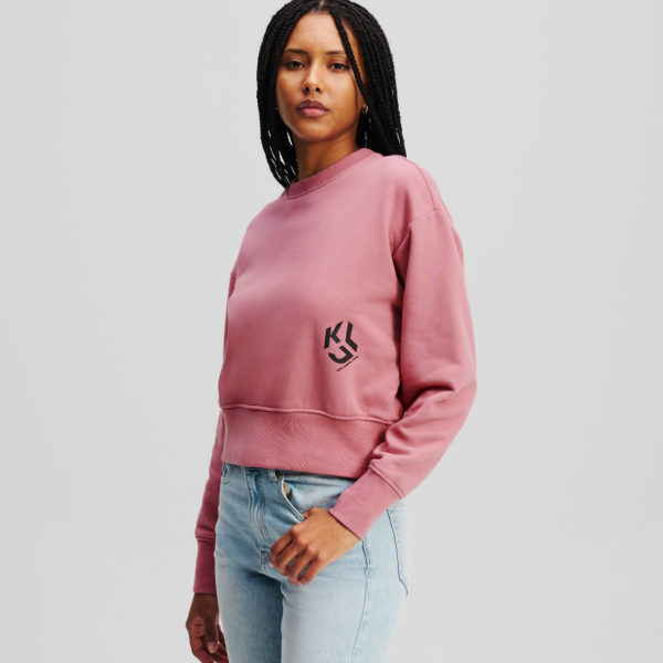 Karl Lagerfeld, Sweat-shirt Klj Monogram, Femme, Gorge de renard, Taille: XXS