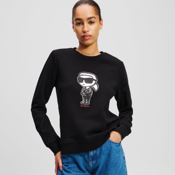 Karl Lagerfeld, Sweatshirt Avec Illustration Ikon, Femme, Noir, Taille: XXXL