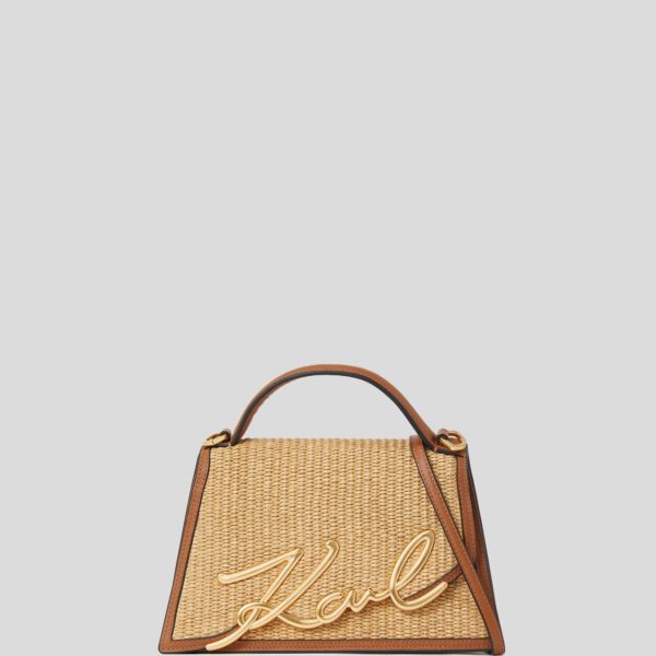 Karl Lagerfeld, Sac Bandoulière En Raphia K/signature Taille Moyenne, Femme, Naturel-Tan, Taille: X00