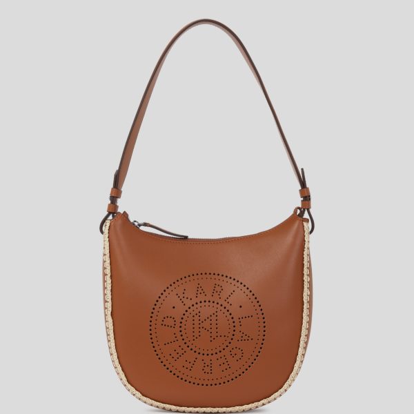 Karl Lagerfeld, Sac Porté Épaule Croissant De Lune Perforé K/circle, Femme, Naturel-Tan, Taille: X00