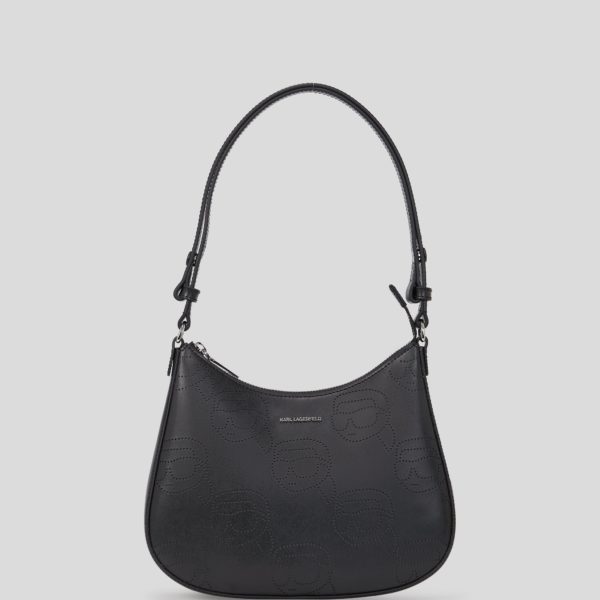 Karl Lagerfeld, Sac Porté Épaule Perforé Ikon, Femme, Noir, Taille: X00