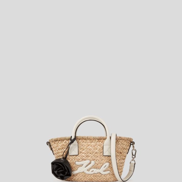 Karl Lagerfeld, Petit Sac Cabas En Raphia K/signature, Femme, Naturel – Cimenthe, Taille: X00