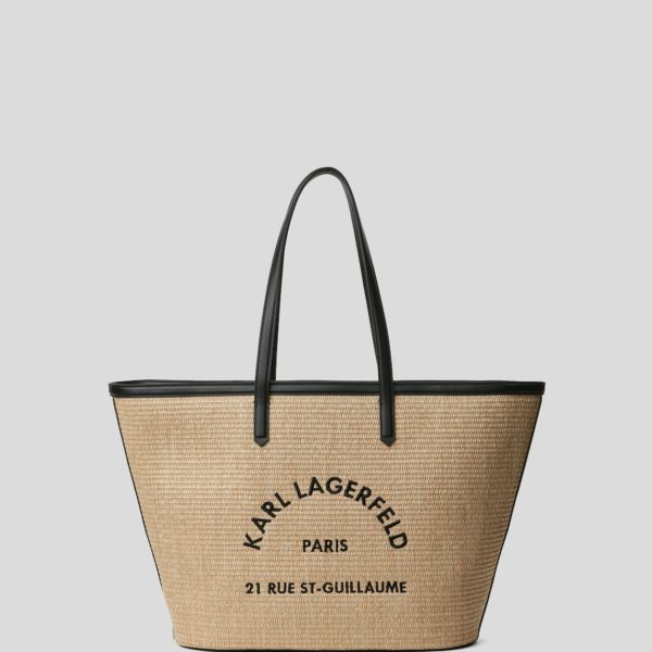 Karl Lagerfeld, Sac Cabas En Raphia Rue St-guillaume, Femme, Naturel, Taille: X00