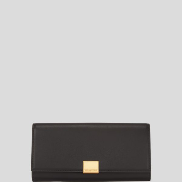 Karl Lagerfeld, Portefeuille Continental K/forever, Femme, Noir/Or, Taille: X00