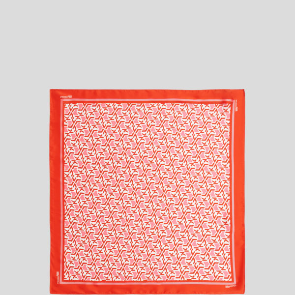 Karl Lagerfeld, Foulard Bandana Monogram, Femme, Monogramme rouge sur toute la surface, Taille: X00